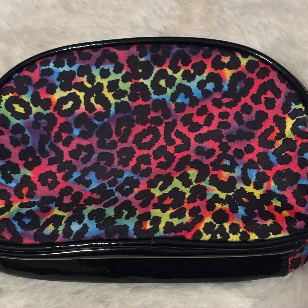 Betsey Johnson Red and Pink Cosmetic Bag with Playful Heart Design - Picture 2 of 6